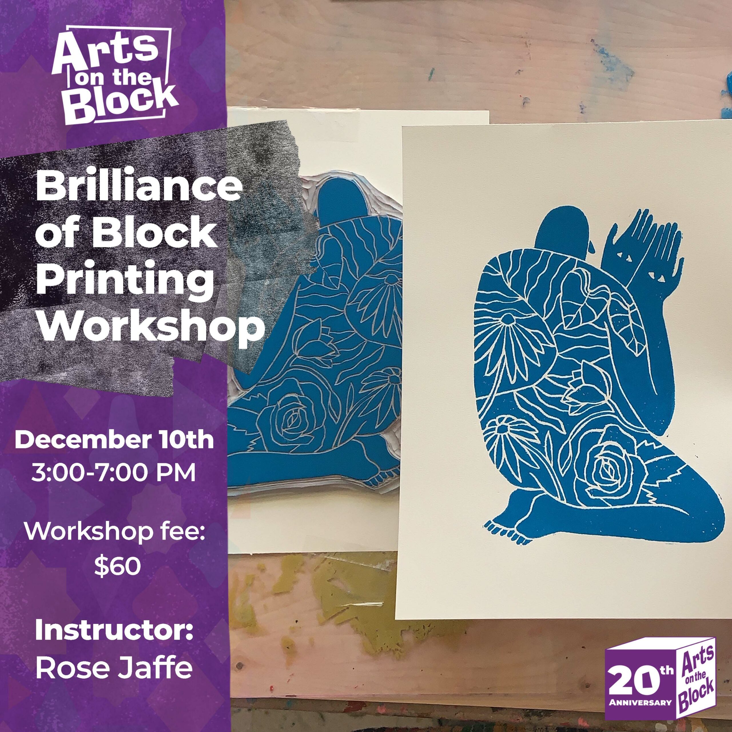 Block Printing Workshop Rose Jaffe 12-10-22 (6)