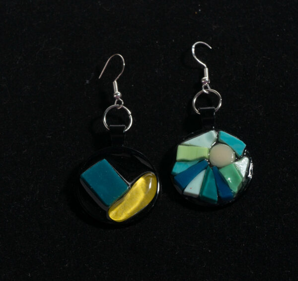Mosaic Earrings: Egg By The Shore