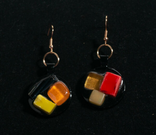 Mosaic Earrings: Blood Orange
