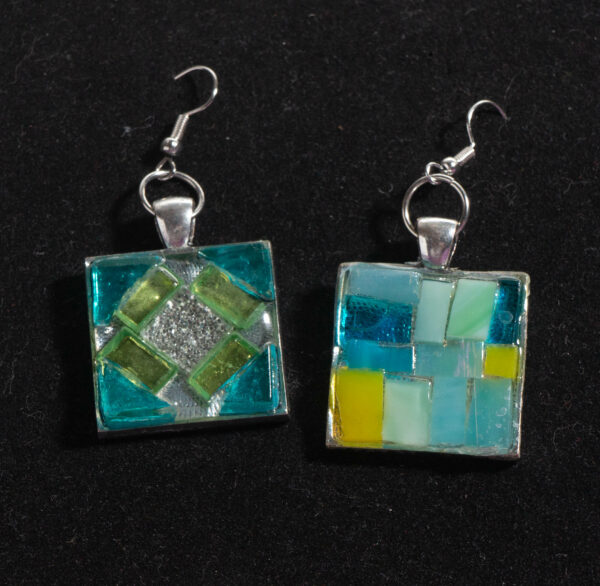 Mosaic Earrings: Sea Glass